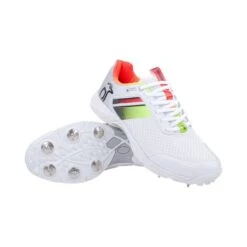 2023 Kookaburra KC 2.0 Spike Cricket Shoes - White/Red/Yellow -Konii Store 3r2314 kc2.0 red yellow spike hero 1