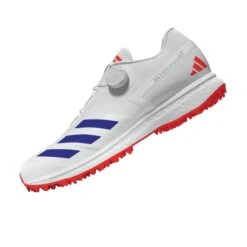 2024 Adidas 22YDS SL22 Boost Cricket Shoes - White/Blue/Red -Konii Store ig6751 2 footwear zip turntable 3d 1 white