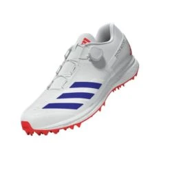 2024 Adidas 22YDS SL22 Boost Cricket Shoes - White/Blue/Red -Konii Store ig6751 2 footwear zip turntable 3d 2 white