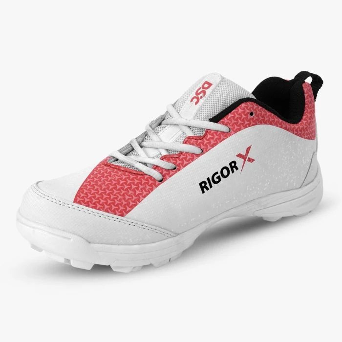 2024 DSC RIGOR X JUNIOR RUBBER CRICKET SHOES - WHITE/RED 3 2024 DSC RIGOR X JUNIOR RUBBER CRICKET SHOES - WHITE/RED - Image 3